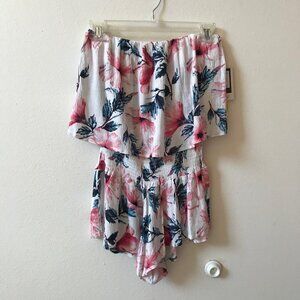 SPIRITUAL GANGSTER Floral Ruffle Romper Tube Top Small